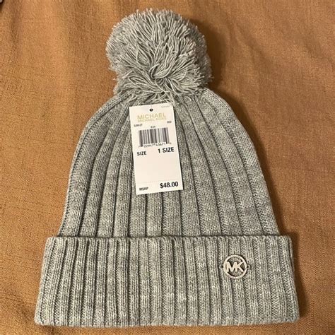 grey michael kors beanie|michael kors beanie and scarf.